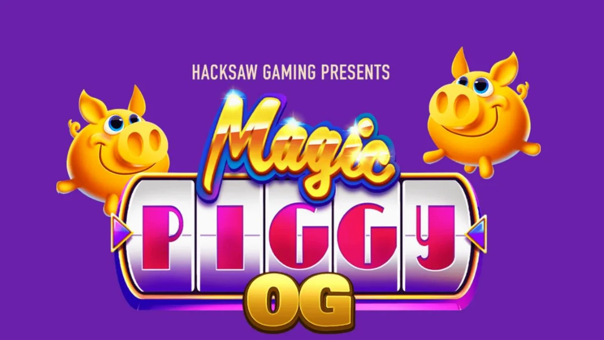Interface de jogo vibrante do slot Magic Piggy OG com elementos dourados e neon